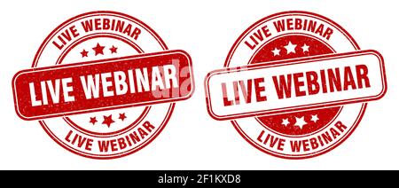 live webinar stamp. live webinar sign. round grunge label Stock Vector