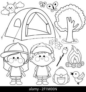 boy scouts camping coloring pages