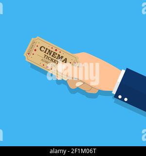 Holds tickets in hand Stock Vector