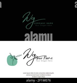 W G WG Initial letter handwriting and signature logo. Beauty vector initial logo .Fashion, boutique, floral and botanical Stock Vector