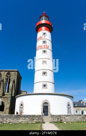 View of Lighthouse of Saint Mathieu in Brittany in France in Brittany ...