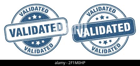 validated stamp. validated sign. round grunge label Stock Vector