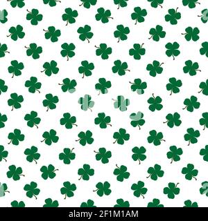 Seamless pattern with clovers on white background Stock Vector
