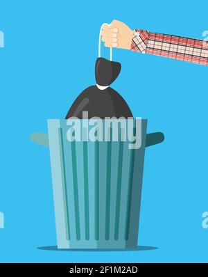 Huge waste trash can. Stock Vector