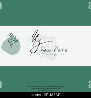 Y G YG Initial letter handwriting and signature logo. Beauty vector initial logo .Fashion, boutique, floral and botanical Stock Vector
