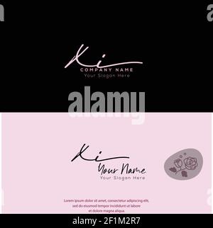 X I XI Initial letter handwriting and signature logo. Beauty vector initial logo .Fashion, boutique, floral and botanical Stock Vector