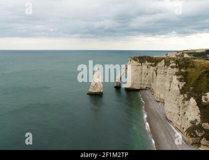 View of vertical cliffs dropping into the ocean Stock Photo