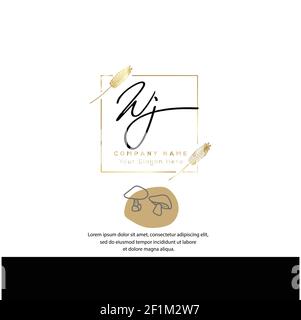 W J WJ Initial letter handwriting and signature logo. Beauty vector initial logo .Fashion, boutique, floral and botanical Stock Vector