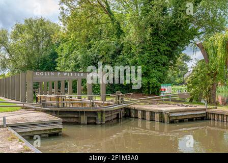 Colin P Witter Lock, previously Stratford Lock in Stratford upon Avon, England, UK Stock Photo