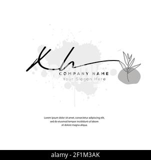 X H XH Initial letter handwriting and signature logo. Beauty vector initial logo .Fashion, boutique, floral and botanical Stock Vector