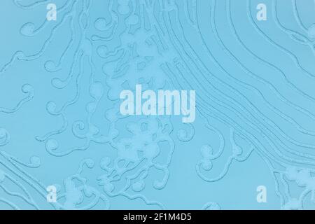 Abstract trendy soft blue color background texture. Abstract digital lines structure. Frosted glass structure. Macro shot. Blue abstract texture. Stock Photo