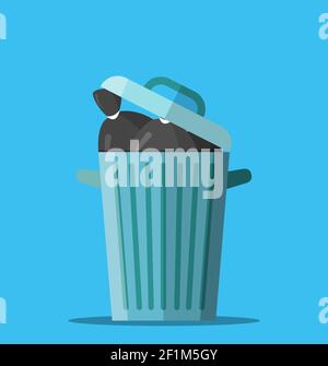 Huge waste trash can Stock Vector