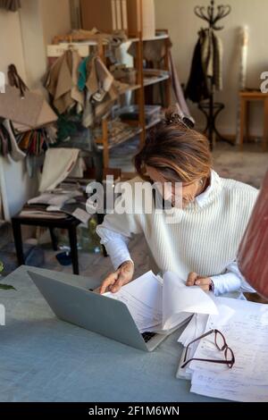Woman working from home Stock Photo