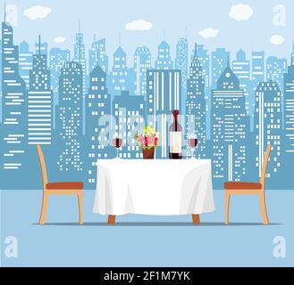 Summer outdoor cafe terrace Stock Vector
