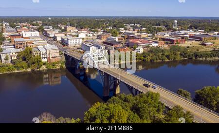 River Bridge into Historic Selma Alabama in Dallas County Stock Photo