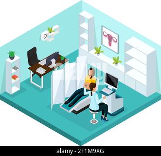 Maternity Hospital Isometric Icons Set Vector Illustration Stock Vector ...