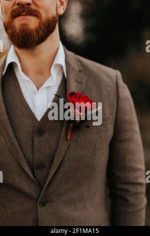 Mid section of groom Stock Photo