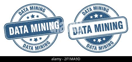data mining stamp. data mining sign. round grunge label Stock Vector