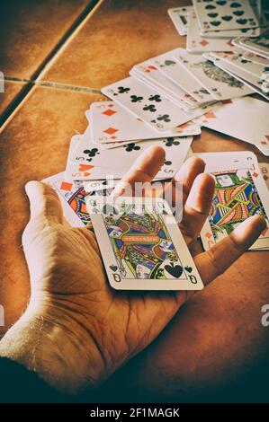 playing cards spread Stock Photo - Alamy