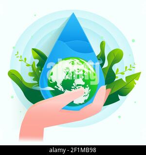 save water graphic design vector or background greeting card or poster for campaign Stock Vector