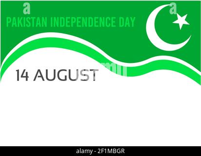 Pakistan independence day ,14 august Design Illustration. greeting card. Waving Pakistan flags isolated on white background Stock Photo