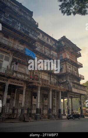 streets of the Indian city of Mumbai. City center Stock Photo