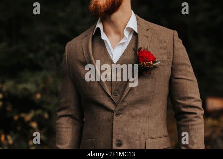 Mid section of groom Stock Photo