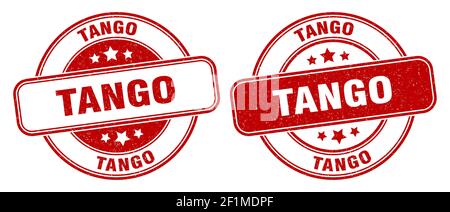tango stamp. tango sign. round grunge label Stock Vector