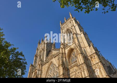 A view of York Minster, the cathedral in the historic heart of the city of York, northern England, Great Britain. Stock Photo