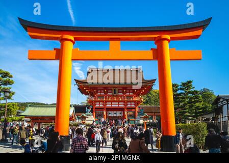 November 19, 2018: Fushimi Inari taisha, head shrine of the kami Inari, located in Fushimi ku, kyoto, japan. The highlight of the shrine is Senbon Tor Stock Photo