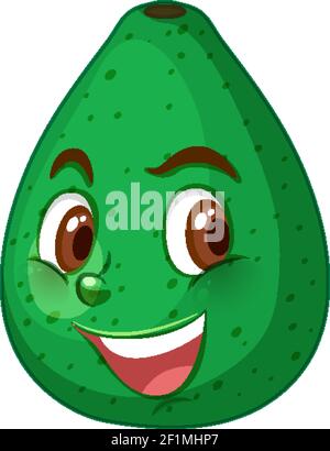 Pomelo cartoon character with facial expression illustration Stock Vector