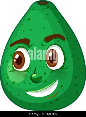 Pomelo cartoon character with facial expression illustration Stock Vector