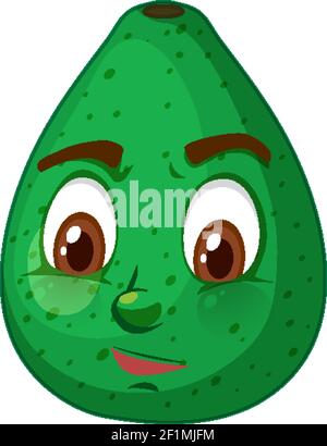 Pomelo cartoon character with facial expression illustration Stock Vector