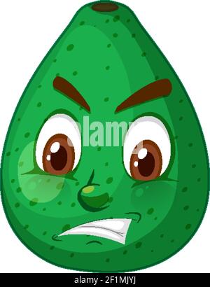 Pomelo cartoon character with facial expression illustration Stock Vector