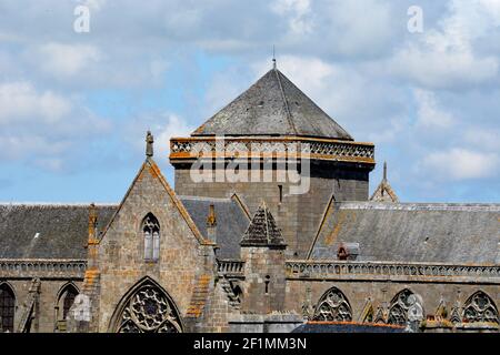 Undated file photo of Cathedrale Saint-Samson de Dol, a Roman Catholic church located in Dol-de-Bretagne, France. The best-selling Welsh writer Ken Follett has donated the royalties of his book 'Notre-Dame' published after the fire of April 15, 2019, to the commune of Dol-de-Bretagne to restore the Saint-Samson Cathedral, which has been classified as a historical monument since 1840. Photo by Fondation du Patrimoine via ABACAPRESS.COM Stock Photo