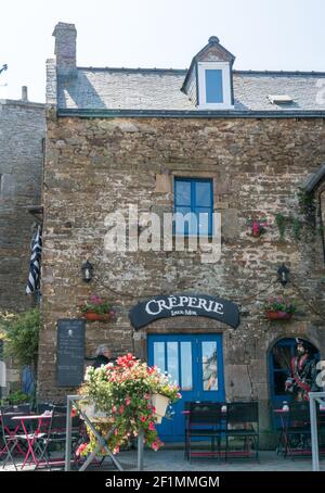 The historic Laer-Mor Creperie in La Conquet in Brittany Stock Photo