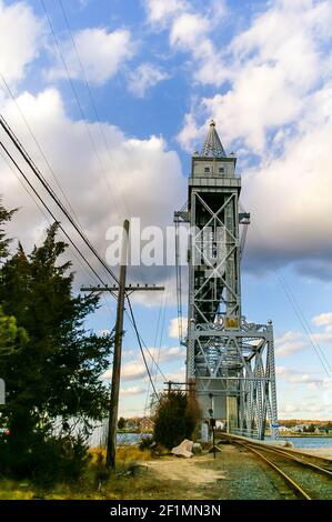 Cape Cod Canal Railroad Bridge in Massachusetts, US Stock Photo