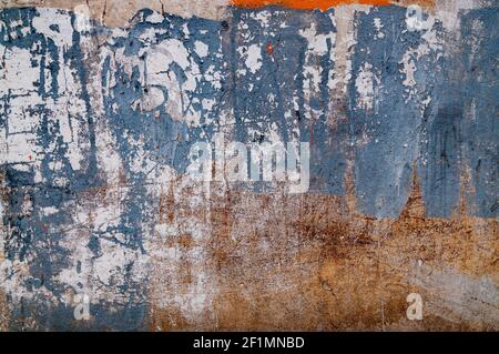 Blue concrete background with cracks and scratches Stock Photo