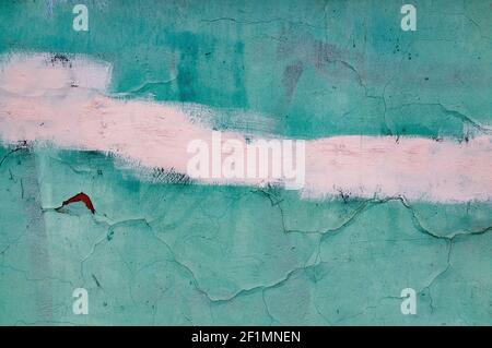 Cyan concrete background with cracks Stock Photo