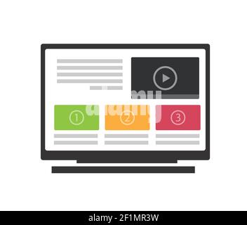 Monitor screen silhouette set radio tv for invitations, business cards Stock Vector