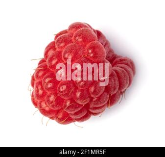 Ripe raspberry on white background Stock Photo
