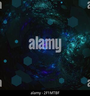 Fractal abstract pattern background. Green and violet colors Stock Photo
