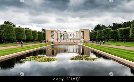 The Memorial at the American Cemetery in Omaha Beach in Normandy Stock Photo