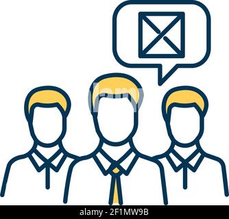 Marketing team RGB color icon Stock Vector
