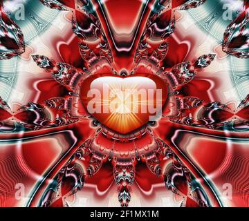 Computer generated abstract colorful fractal artwork for creative design, art, home decoration and entertainment Stock Photo