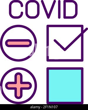Negative coronavirus test RGB color icon Stock Vector