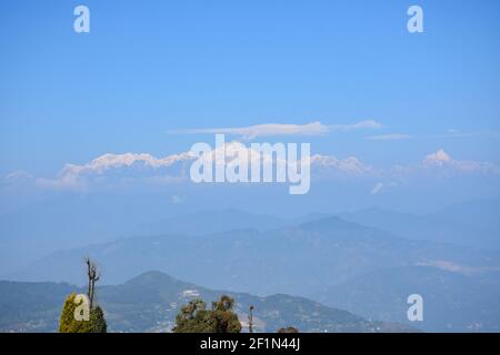 Kanchenjunga from Rishyap home stay , Kalimpong Stock Photo