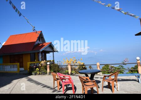 Kanchenjunga from Rishyap home stay , Kalimpong Stock Photo