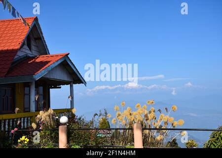 Kanchenjunga from Rishyap home stay , Kalimpong Stock Photo