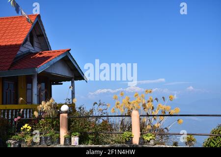 Kanchenjunga from Rishyap home stay , Kalimpong Stock Photo